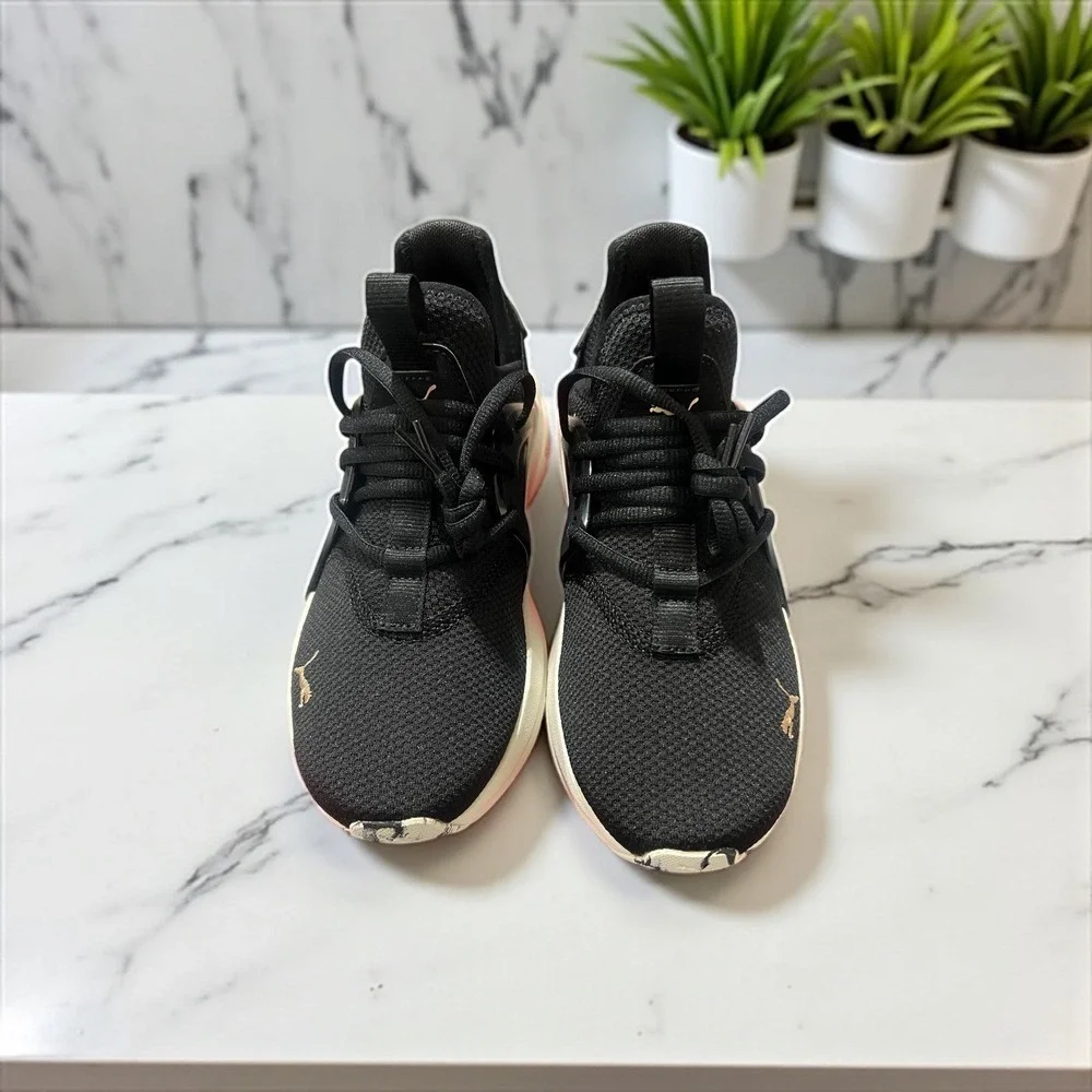 Puma Women's Softride Running Shoes Black Gold Accents Athletic Sneakers Size7.5